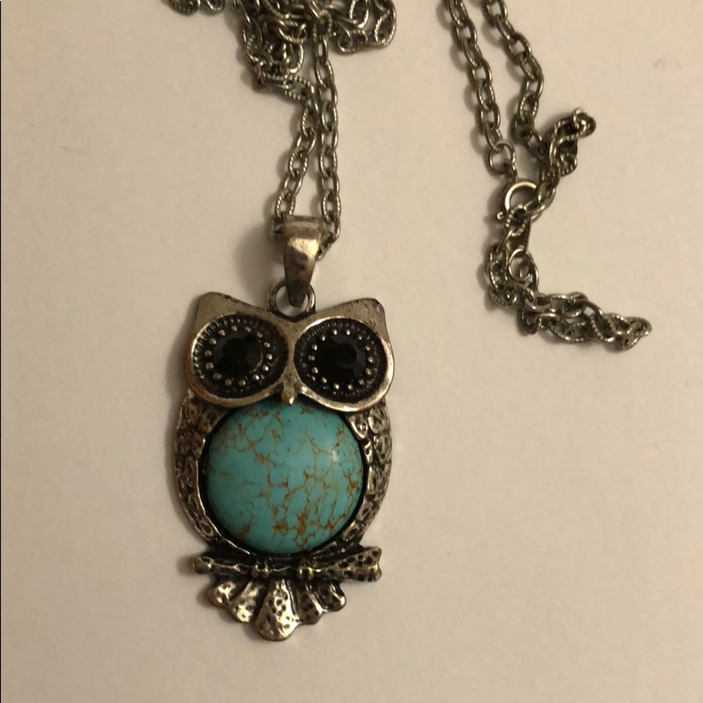 Turquoise Owl Necklace